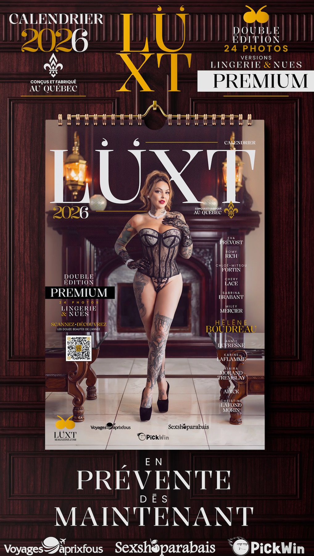 Calendrier LUXT 2026 Prémium Édition